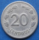 ECUADOR - 20 Centavos 1946 KM# 77.1b Decimal Coinage (1872-1999) - Edelweiss Coins - Equateur