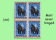 1959 ** RUANDA-URUNDI = RU 209 MNH PROTECTED ANIMALS BLUE GORILLA ( BLOCK X 4 STAMPS WITH ORIGINAL GUM ) - Neufs