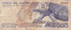 BILLETE DE ECUADOR DE 5000 SUCRES DEL 26 DE MARZO DEL 1999 (BANKNOTE) TORTUGA-TURTLE-PINGUINO-PENGUIN - Equateur