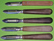 Delcampe - Lot 5 Anciens COUTEAUX épluche Légumes L' ECONOME France - Manche Bois - Lame Inox - Vers 1930 / 1950 - Messer