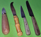 Delcampe - Lot 4 Anciens COUTEAUX - 2 Pradel - Manche Bois Lame Inox - Vers 1950 - Knives