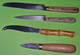 Delcampe - Lot 4 Anciens COUTEAUX - 2 Pradel - Manche Bois Lame Inox - Vers 1950 - Cuchillos