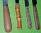 Delcampe - Lot 4 Anciens COUTEAUX - 2 Pradel - Manche Bois Lame Inox - Vers 1950 - Messer