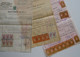 Bulgaria Lot Of 3 Document, Selection Ww2-1940s W/Various Color Fiscal Revenue Stamps, Timbres Fiscaux Bulgarie (38492) - Official Stamps