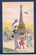 CPA Paris Illustrateur Mode Chapeau Femme Woman Non Circulé Litho Estampe Voir Dos Tour Eiffel - Loten, Series, Verzamelingen