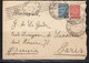 Sur Enveloppe De Moscou Pour Paris 2 Timbres Armoiries 3 K Rouge, 7 K Bleu, CAD Mockba 1912. CAD Paris Distribution - Máquinas Franqueo (EMA)