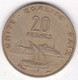 Djibouti 20 Francs 1977 Bronze Aluminium, KM# 24 - Gibuti