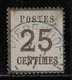 ALSACE-LORRAINE N° 7 25 C. BRUN-NOIR OBLITERE COTE 135 € - Usati