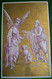 Chromo XIX°  ANGE OFFRANT UN VERRE à UN VIEIL HOMME ET SON CHIEN. ANGEL . OLD MAN . DOG  VICTORIAN CARD - Engelen