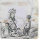 ANCIEN DESSIN AQUARELLé - Enfants Revenant Du Marché ... - Watercolours