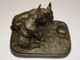 *ANCIEN ENCRIER EN REGULE Bouledogues Signé E Samson JUS DE GRENIER COLLECTION E - Inkwells