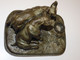 *ANCIEN ENCRIER EN REGULE Bouledogues Signé E Samson JUS DE GRENIER COLLECTION E - Inkwells