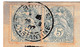 Carte Postale Bougie Algérie 1907 Alphonse Faure Instituteur Oran Paire Timbre Type Blanc 5 Centimes - Autres & Non Classés