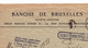 Lettre 1919 Banque De Bruxelles Belgique Retour à L'Envoyeur Bank - 1915-1920 Albert I