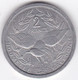 Nouvelle-Calédonie – Union Française. 2 Francs 1949. Aluminium - Nueva Caledonia