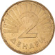 Monnaie, Macédoine, 2 Denari, 1993, TTB+, Laiton, KM:3 - Macédoine Du Nord
