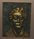 Plaque De Bronze Martelée - Visage De BEETHOVEN, - Bronze Véritable - Bronzi