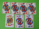 Lot 7 Cartes à Jouer - VALET De CARREAU - Dos Bleu,Rouge - Pub L'UNION Reims, ABOISIF, GPA, M&M, ROCHEX - Vers 1990/2000 - 32 Cards