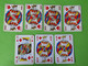 Lot 7 Cartes à Jouer - ROI De CARREAU - Dos Bleu,Rouge - Pub L'UNION Reims, ABOISIF, GPA, M&M, ROCHEX - Vers 1990/2000 - 32 Carte