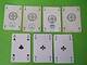 Lot 7 Cartes à Jouer - AS De TRÈFLE - Dos Bleu,Rouge - Pub L'UNION Reims, ABOISIF, GPA, M&M, ROCHEX - Vers 1990/2000 - 32 Cartes