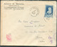 N°579 - 1Fr.75 MARGUERITE D'AUTRICHE Obl. Sc BRUGGE 1 Sur Lettre (Missiewerken) Du 6-X-1941 Vers Rome + Cachet Et Bande - Briefe U. Dokumente