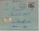 1923 - SEUL SUR LETTRE RECOMMANDEE De OTTWEILER => SAARBRÜCKEN - Storia Postale
