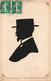 CPA Silhouette - Portrait D'un Homme Avec Un Chapeau Plat Col Blanc Et Pochette Blanche - Harry Noldaine Silhouettiste - - Scherenschnitt - Silhouette