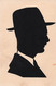 CPA Silhouette - Portrait D'un Homme Avec Un Chapeau Mou Col Blanc Et Moustache - Silhouettes