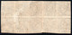 1168.GREECE.SMALL HERMES HEAD 1 L. BLOCK OF 10,ATHENS-KORINTHOS RAILWAY CANCEL,FOLDED. - Used Stamps