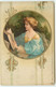 N°21297 - Carte Gaufrée - Raphael Tuck - Clapsaddle - Jeune Femme Dans Un Médaillon, Lisant - Femmes