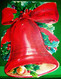 Gaufrée , CARTE NOEL  CLOCHE & HOUX , CHRISTMAS BELL , HOLLY Embossed DIE CUT HALLMARK CARD - Di Natale