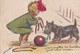 ¤¤  -  Illustrateur " Germaine BOURET "   -  Carte à Système Avec Ajoutis  -  Petite Fille, Chien , Ballon    -   ¤¤ - Bouret, Germaine