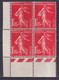 1924 - SEMEUSES - YVERT N° 195 ** MNH BLOCS De 4 ! - 1906-38 Sower - Cameo