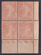 1924 - SEMEUSES - YVERT N° 195 ** MNH BLOCS De 4 ! - 1906-38 Säerin, Untergrund Glatt