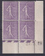 1926 - SEMEUSES - YVERT N° 197 ** MNH BLOCS De 4 COIN DATE ! - ....-1929