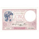 France, 5 Francs, Violet, 1939, Q.61646, SPL+, Fayette:04.07, KM:83 - 5 F 1917-1940 ''Violet''