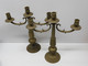 *JOLIE PAIRE DE BOUGEOIRS CANDELABRES à 3 FEUX En BRONZE Made In ITALY Bougie  E - Chandeliers, Candelabras & Candleholders