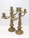 Delcampe - *JOLIE PAIRE DE BOUGEOIRS CANDELABRES à 3 FEUX En BRONZE Made In ITALY Bougie  E - Chandeliers, Candelabras & Candleholders