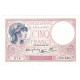 France, 5 Francs, Violet, 1939, Q.61646, SPL, Fayette:04.07, KM:83 - 5 F 1917-1940 ''Violet''