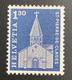 Schweiz RRR ! 1966 #421 FARBPROBE 1.30Fr BLAU Statt Ultramarin Attest(Kirche St Pierre De Clages Eglise Suisse VS Proof - Neufs