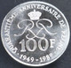 Monaco - 100 Franchi 1989 - 40° Anniversario Del Regno - KM# 164 - 1960-2001 Nouveaux Francs