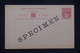 ZANZIBAR - Entier Postal Avec Surcharge Spécimen  - L 133571 - Zanzibar (...-1963)