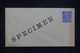 ZANZIBAR - Entier Postal Avec Surcharge Spécimen  - L 133578 - Zanzibar (...-1963)