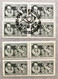 Argentina 1947, Cervantes, 2 Bocks Of 4 MNH Stamps, One WITH POSTMARK 1 DAY - Cordoba (1858-1860)