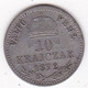 Hongrie . 10 Krajczar 1872 Franz Joseph I, En Argent. KM# 451.1 - Hungary