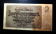 A7  ALLEMAGNE   BILLETS DU MONDE     GERMANY BANKNOTES  2  RENTENMARK  1937 - Colecciones
