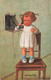 Petite Fille Au Téléphone Bonne Fête 1925 Anniversaire Fillette Sur Une Chaise - Fialkowska, Wally