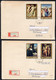 Ungarn 1968, 1969 MiNr. 2465/ 2471  Auf 3 R- Briefen/letters   Gemälde Ital. Meister - Lettres & Documents