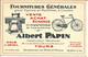 CARTE COMMERCIALE ALBERT PAPIN TOURS CYCLES MACHINES A COUDRE  CONSTRUCTEUR MECANICIEN V.SCANS - 1950 - ...