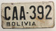 Bolivia Plaque D'immatriculation Rare Et Ancienne  Scarce License Plate Number Plate - Kennzeichen & Nummernschilder